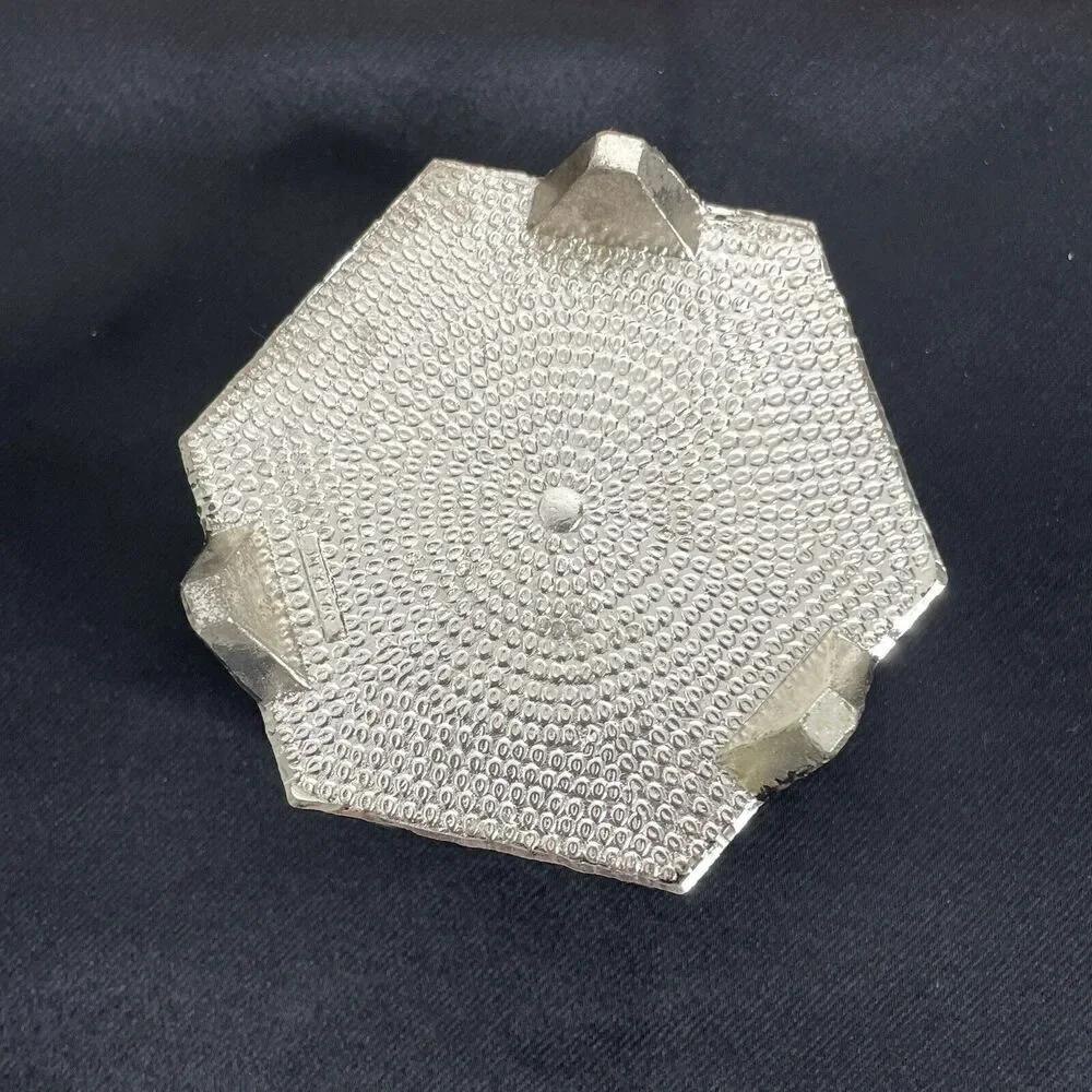 Vintage Japan Jewelry Trinket Box Silver Plated Painted Floral Hinged Top Lined - Picture 11 of 15